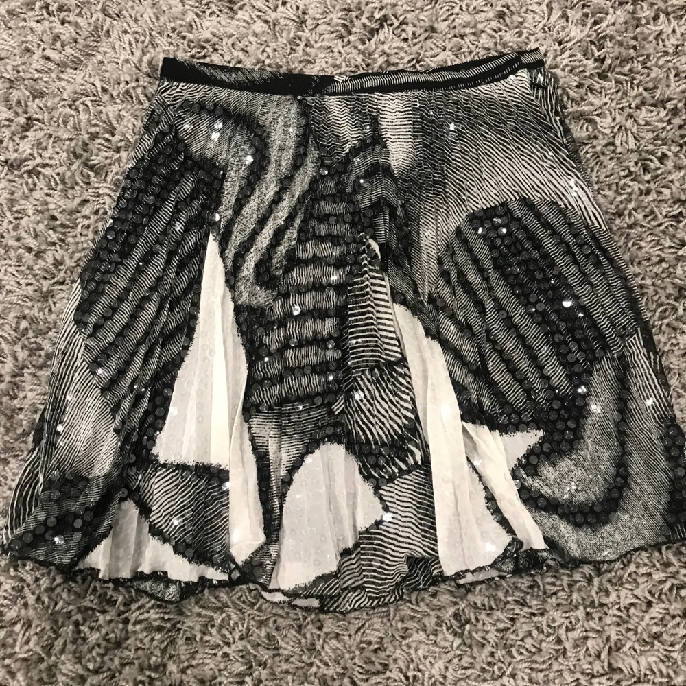 Alberto Makali Pattern Sequin Flare Skirt